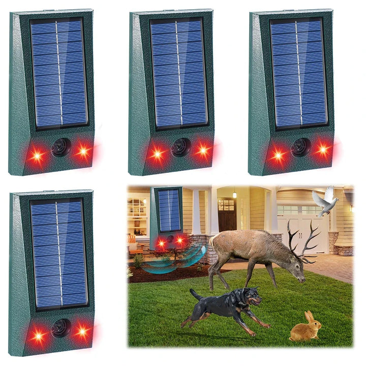 SolarGuardix Émetteur Ultrasonique de Dissuasion des Oiseaux Solaire | Avec LED & Détecteur de Mouvement | Étanche IP58 | Couverture de 600 m²