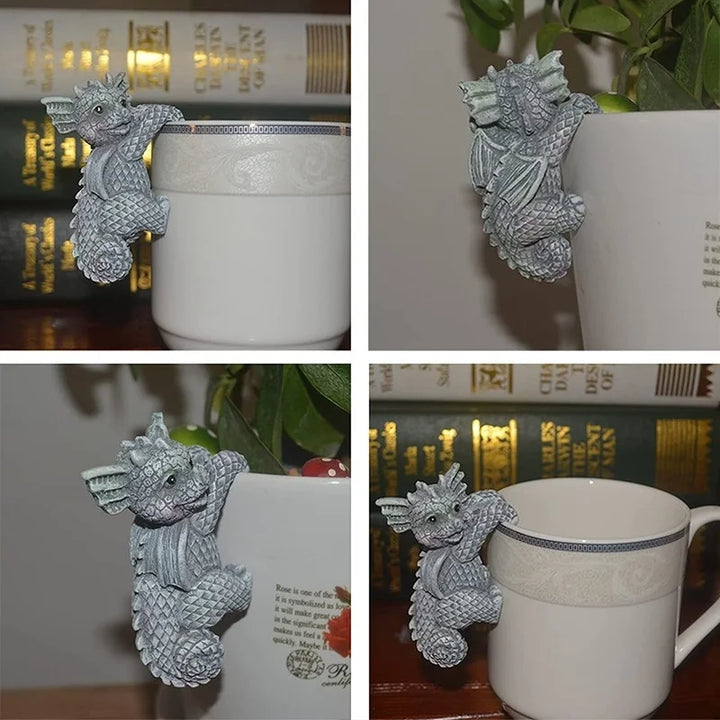 Figurines de dragons suspendues | Décor en résine résistant aux intempéries | Pour pots de fleurs et à la maison
