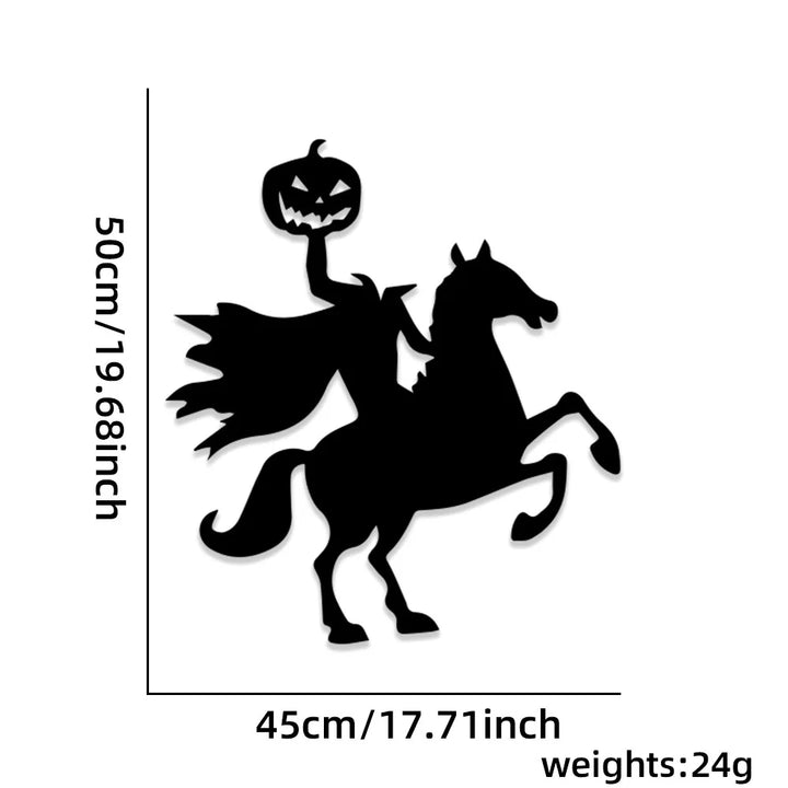 Halloween-Deko SpookyStick | Autocollants en feutre pour portes, fenêtres et murs | Citrouille, fantôme, chapeau de sorcière & main de squelette