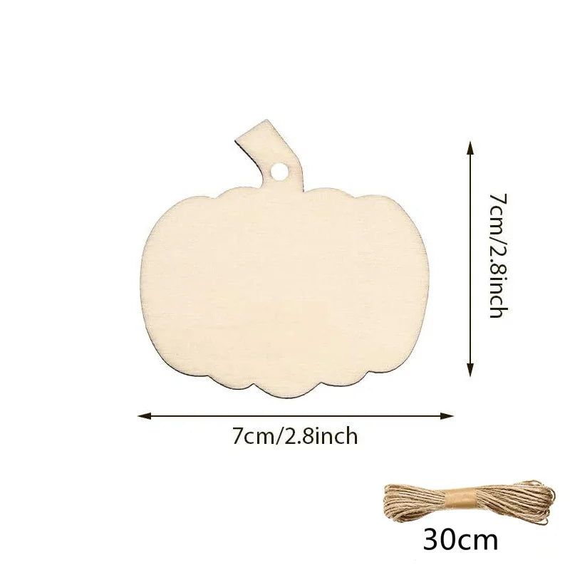 WoodlyFall Citrouille & Feuilles Pendentif | Ensemble de 6 | Décoration en Bois à Créer | À Peindre & Accrocher | Automne & Thanksgiving