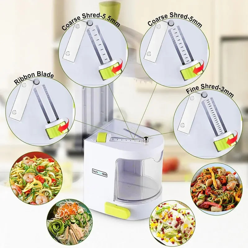 Coupe-légumes SpiralPro 4-en-1 | Coupe-légumes vertical avec ventouse | Pour Zoodles, salades et spaghetti de légumes