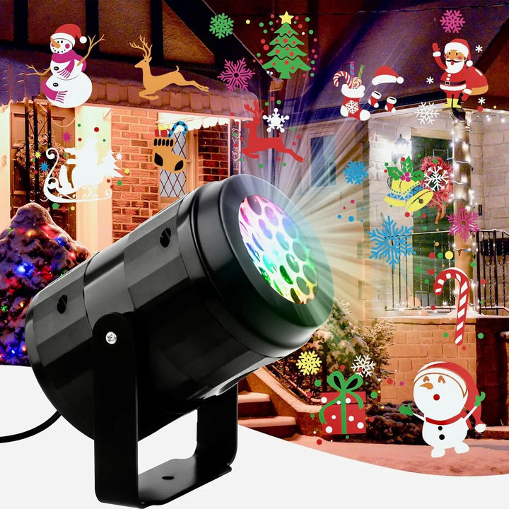 Projecteur LED de Noël SnowMotion | 16 Motifs Rotatifs | Intérieur & Extérieur | Éclairage de Noël pour Maison, Jardin & Fête