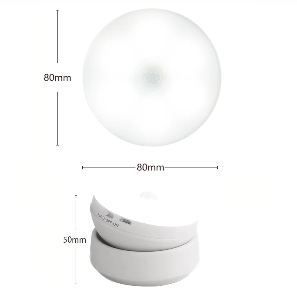 LumiFlex360 Lampe de nuit LED | Détecteur de mouvement | Rotatif à 360° | Rechargeable | Magnétique et sans fil