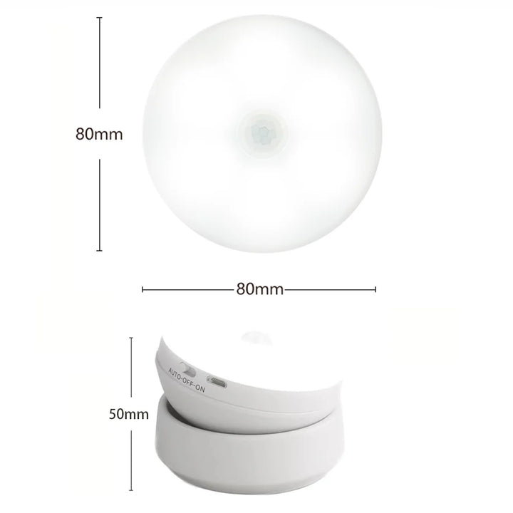 LumiFlex360 Lampe de nuit LED | Détecteur de mouvement | Rotatif à 360° | Rechargeable | Magnétique et sans fil