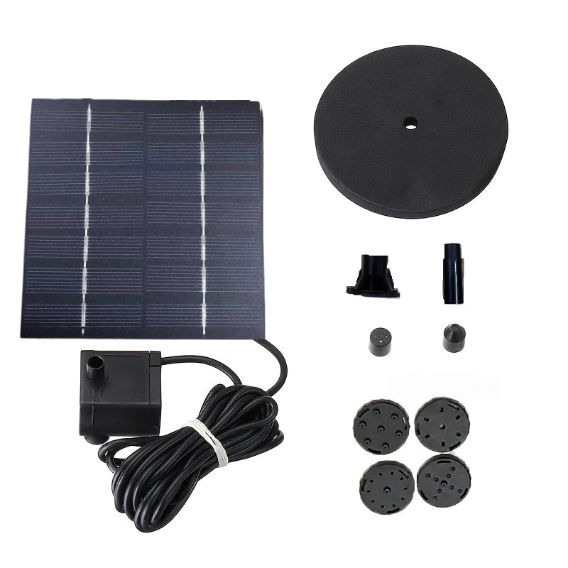 Pompe de Fontaine Solaire Aqualith 1.5W | Avec 6 Buses & Panneau Solaire | Pour Abreuvoirs, Étangs & Jardins