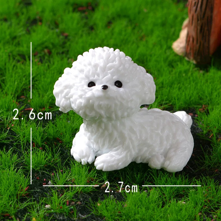 Figurine Mini Bichon Frisé | Décoration de chien mignonne | Pour chambre d'enfant, salon & DIY