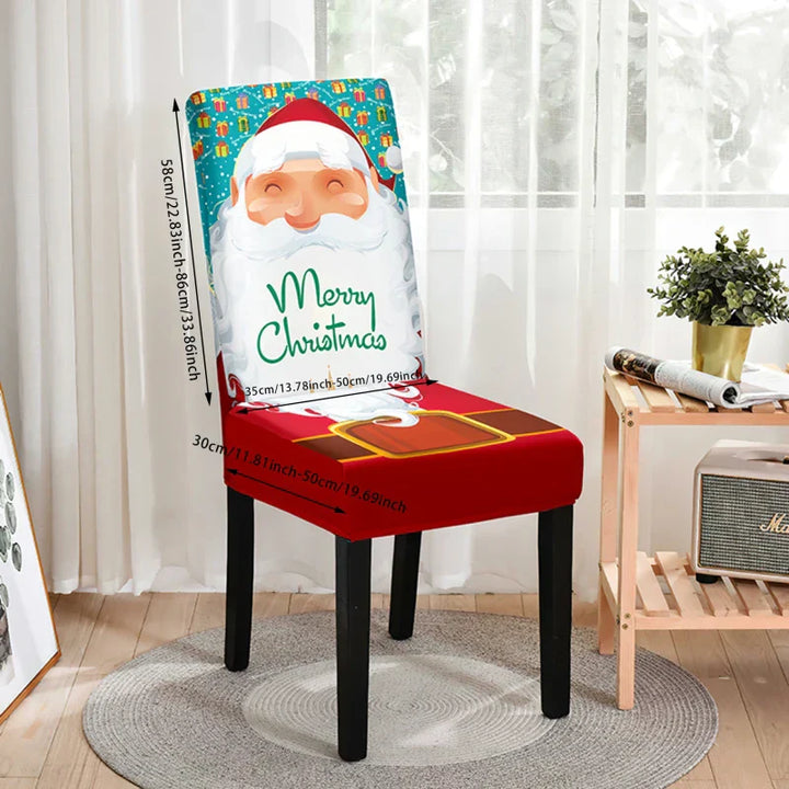 Housses de Chaise de Noël Festivella | Housses de Chaise Extensibles en Tissu Élastique | Lavables & Réutilisables | Pour Salle à Manger & Fêtes