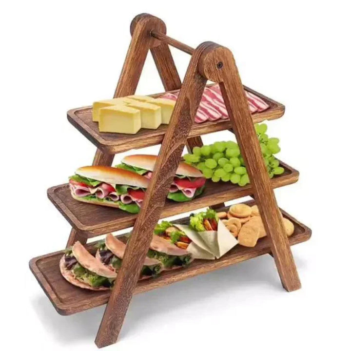 NaturServe Plateau en Bois | Plateau Décoratif pour Fruits & Casse-Croûte | Parfait pour la Cuisine & le Salon | 30 × 20 × 3 cm
