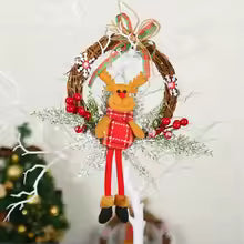 Couronne de Noël artificielle EverJoy | Avec guirlande de sapin vert | Décoration festive pour portes et murs | Ø 6 cm / 12 cm