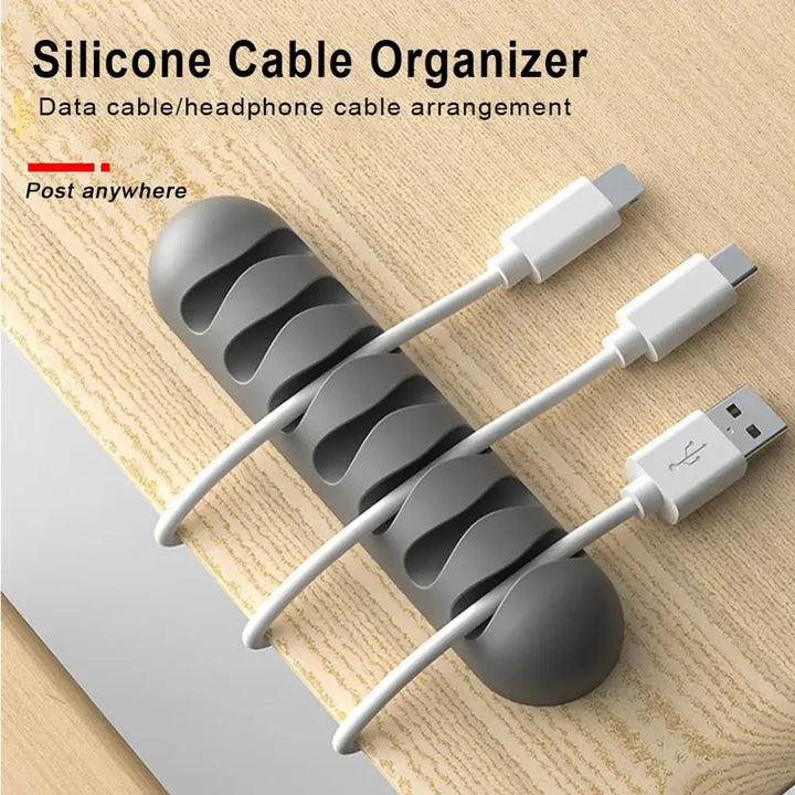 KabelFix Clip | Support de câble en silicone | Auto-adhésif & Flexible | Pour USB, écouteurs & câbles de charge
