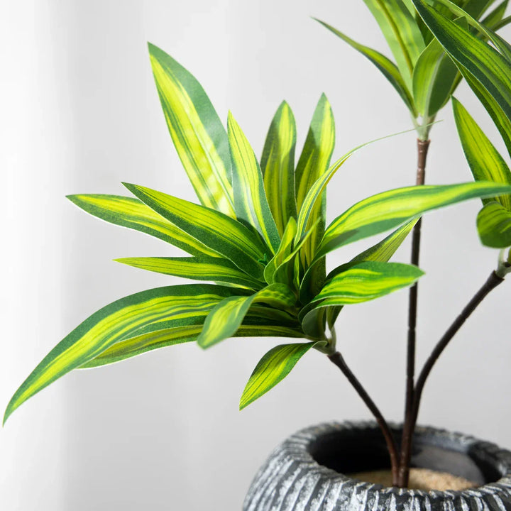 TROPALIS Branches de palmier artificielles | 3 têtes | 36 cm | Décoration tropicale pour la maison et le bureau