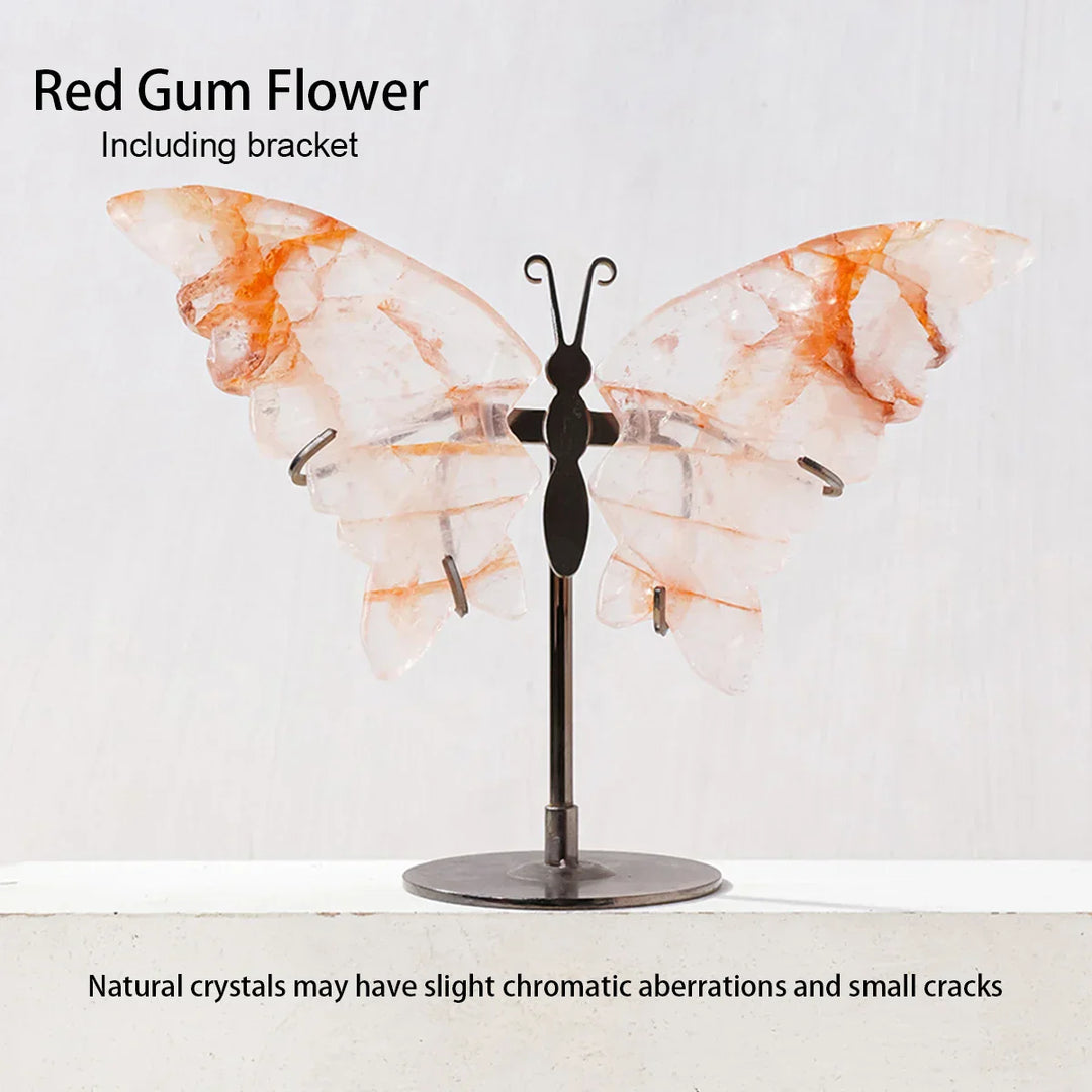 Papillon en cristal Amethera | Sculpté à la main en pierre naturelle | Ailes en améthyste | Décoration & cadeau