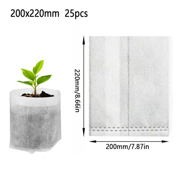 Sacs de plantation BioGrow | Biodégradable | Respirant & Amical pour les racines | Set de 25 à 100