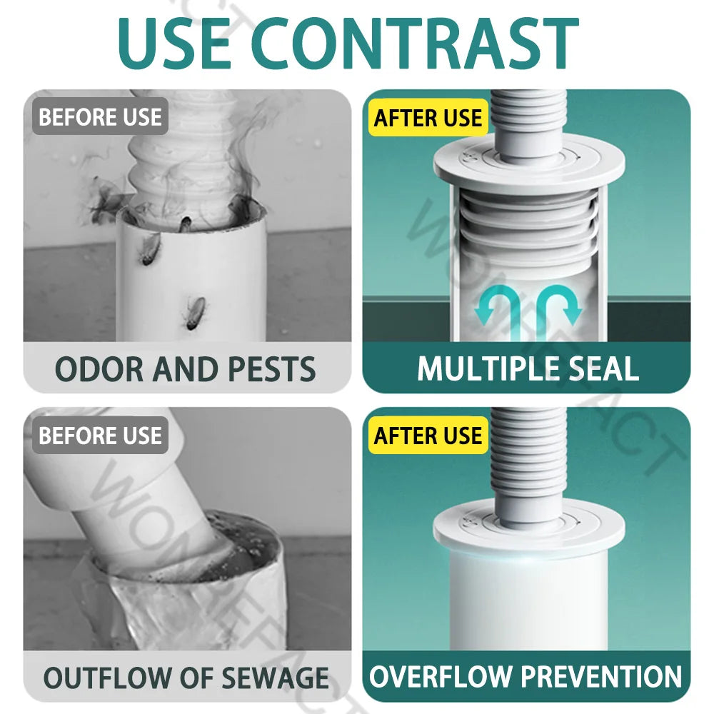 Joint de drainage en silicone DRAINLOK | Stop odeurs & protection contre les insectes | Pour tuyaux de 3,5 à 7,5 cm | Set de 2
