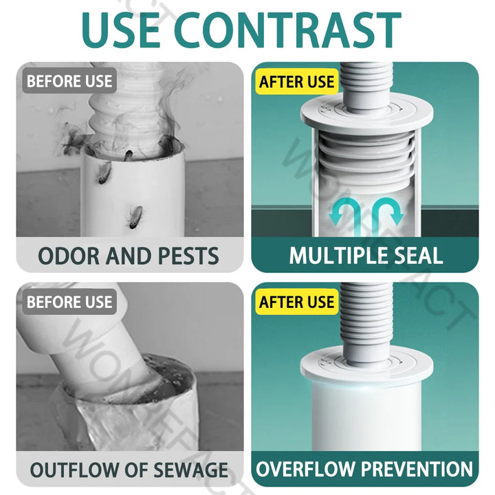 Joint de drainage en silicone DRAINLOK | Stop odeurs & protection contre les insectes | Pour tuyaux de 3,5 à 7,5 cm | Set de 2