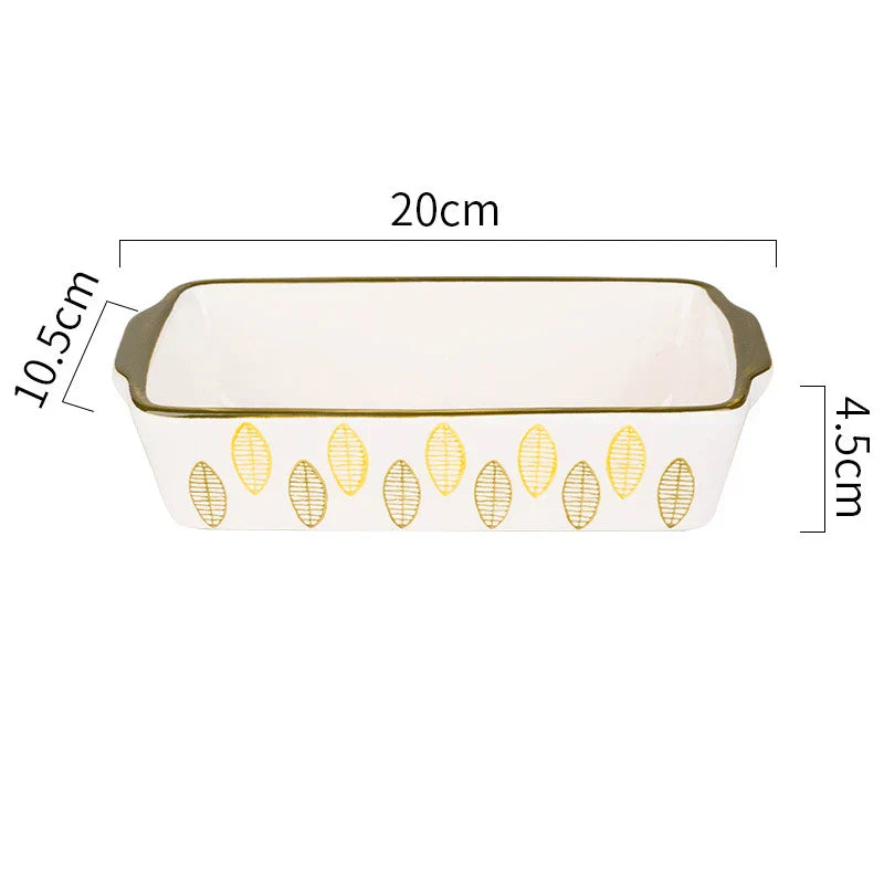 Plat à gratin Floreno | Plat en céramique | Rectangulaire | Motif floral | Pour four, micro-ondes et lave-vaisselle