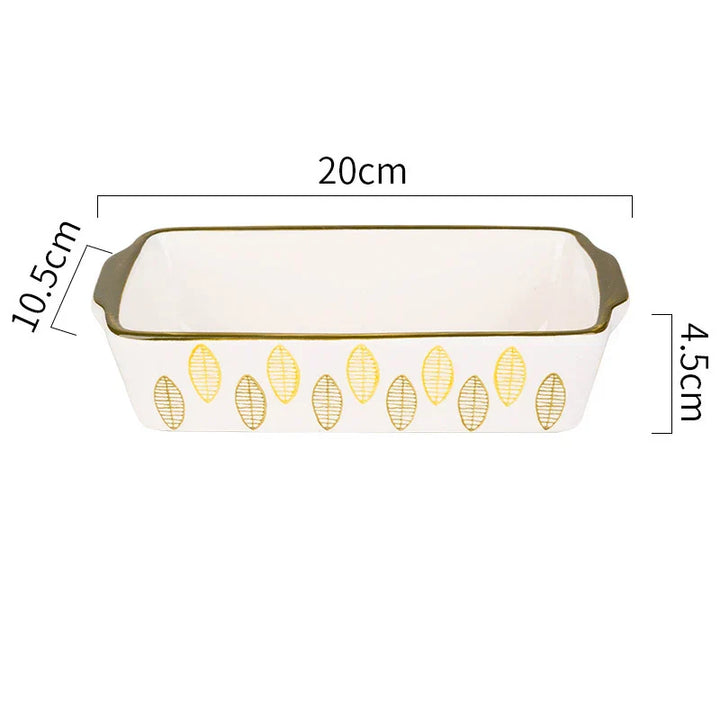 Plat à gratin Floreno | Plat en céramique | Rectangulaire | Motif floral | Pour four, micro-ondes et lave-vaisselle