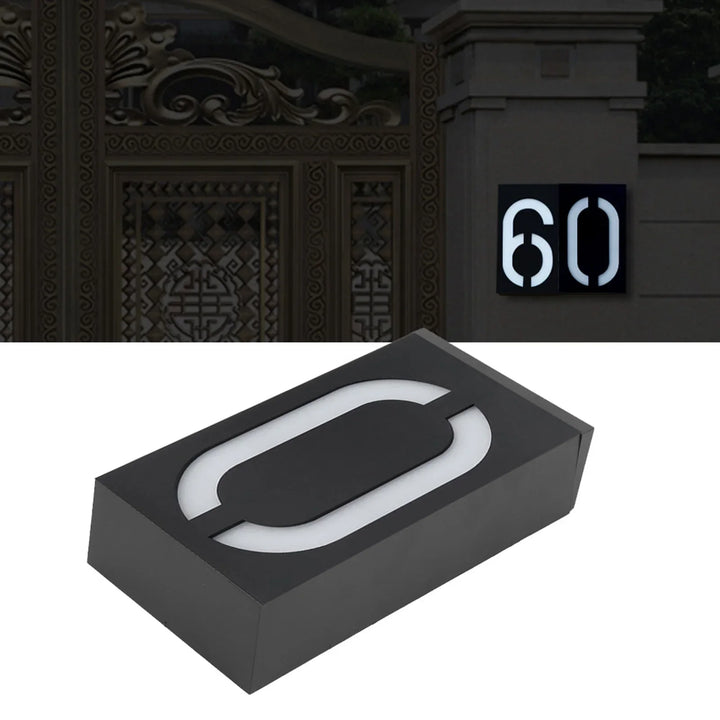 Numelux Lampe de numéro de maison solaire | LED Éclairée | Résistante aux intempéries IP55 | Lumière automatique dans l'obscurité