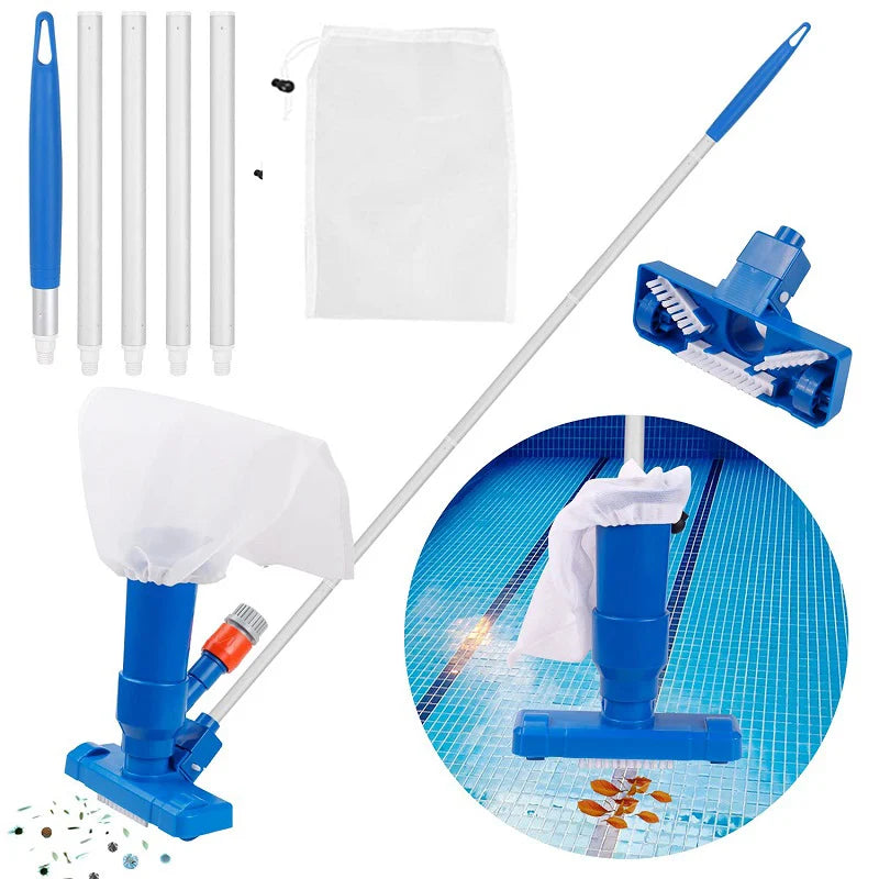 AquaRein Set de Nettoyage pour Piscines et Étangs | Aspirateur Sous-Marin | Inclus Prise EU | Pour Piscines et Aquariums