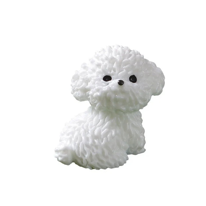 Figurine Mini Bichon Frisé | Décoration de chien mignonne | Pour chambre d'enfant, salon & DIY