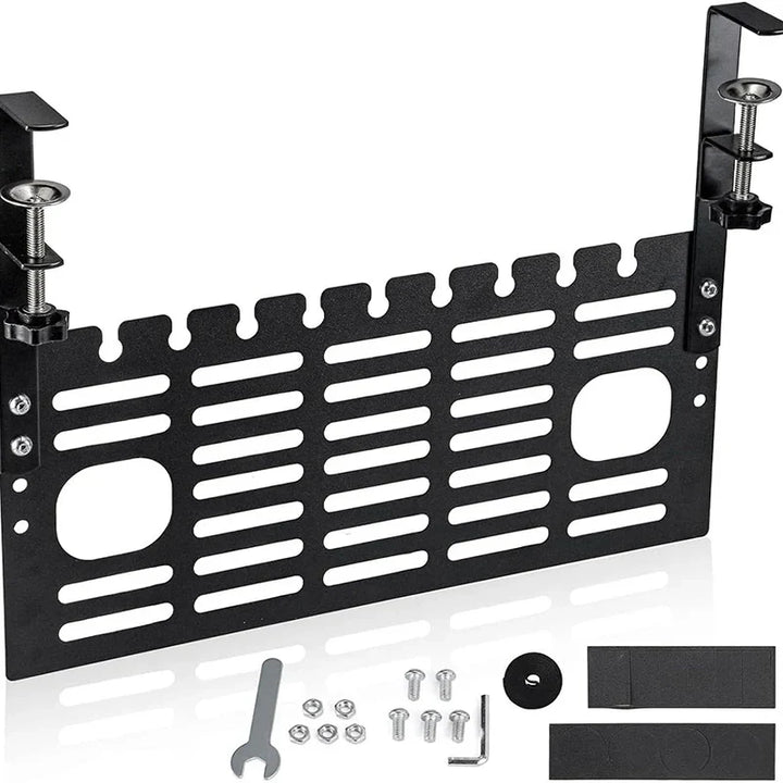 ClampGrid Gestion de câbles sous le bureau | Support de câble en métal avec pince | Pour plateaux de table de 1 à 6 cm | Sans perçage