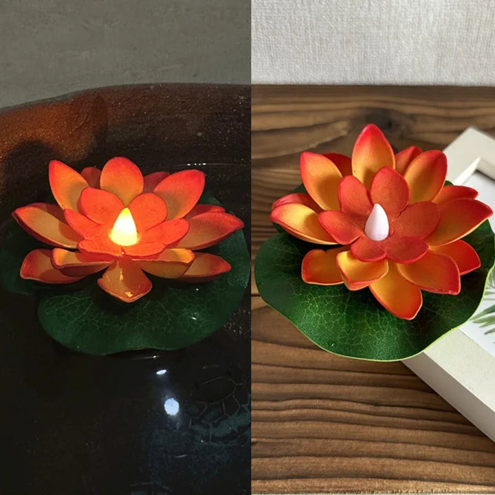 Lampe Lotus Flottante LUMILYA | Capteur d'eau LED | Lumière Blanc Chaud | Pour Étang, Jardin & Fêtes