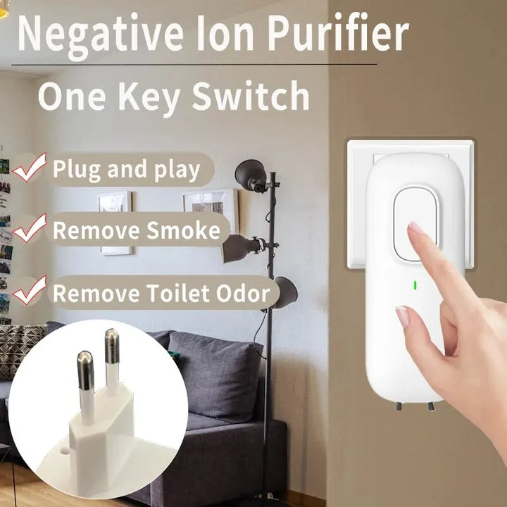 Purificateur d'air IonAir Mini | Ionisateur de prise sans filtre | 350 millions d'ions/sec | Pour des pièces de 20 m³