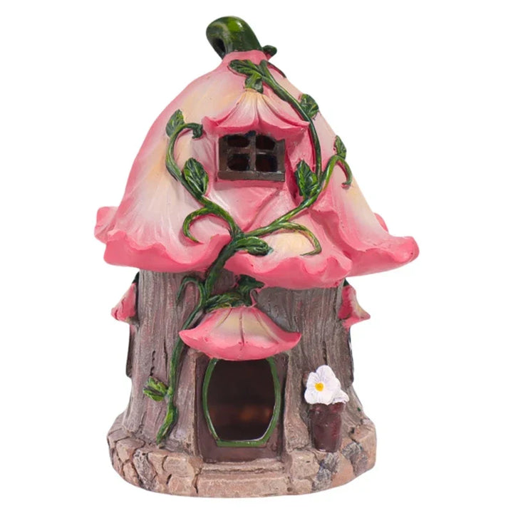 LUMORA Maison de Fée Solaire | Maison Champignon en Résine | Résistante aux Intempéries & Éclairage LED | Décoration de Jardin 18 × 16 × 11 cm