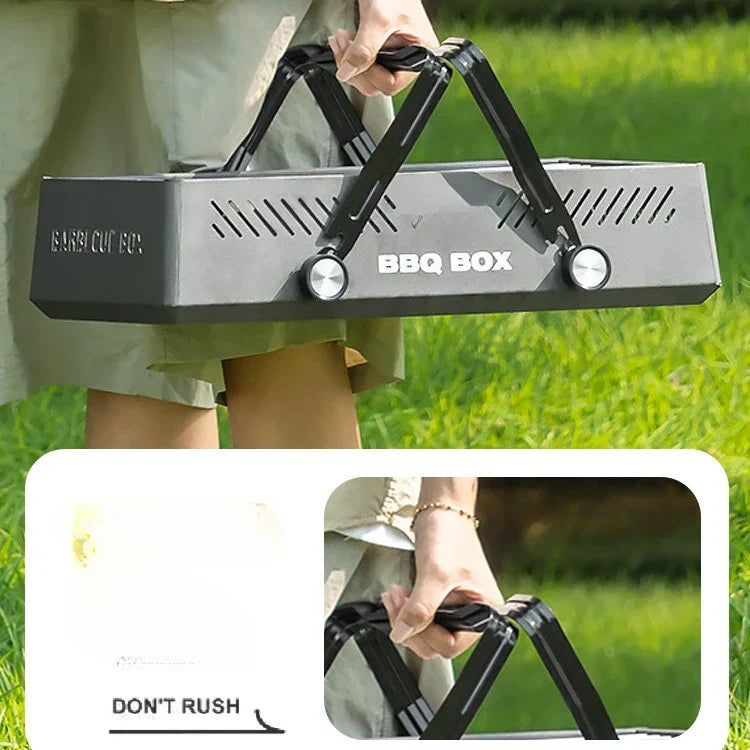 Campverro Gril BBQ Portable pour Jardin & Camping | Multifonctionnel & Compact | Pour cuisiner en extérieur sans charbon | 47 × 28,5 × 22,5 cm