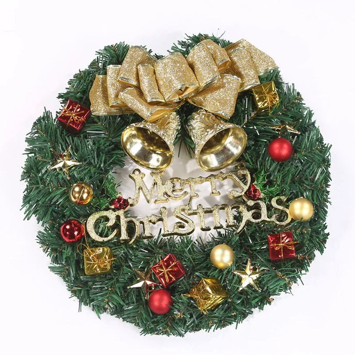 Aurellia | Couronne de Noël Premium | Rouge-Or | Ø 30 cm | Décoration de porte et murale faite à la main | Feuillage artificiel pour intérieur et extérieur