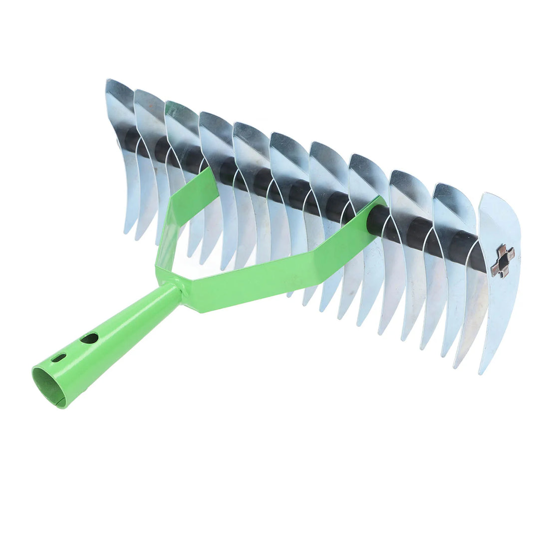 RasenPro Tête de râteau | Scarificateur en acier inoxydable | Dents courbées | Pour mousse, feuilles et entretien du sol