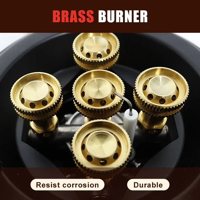 Flamurion Camping-Brûleur à gaz 16000W avec allumage piezo | Brûleur à gaz haute pression pliable pour extérieur et situations d'urgence | Pour butane/propane