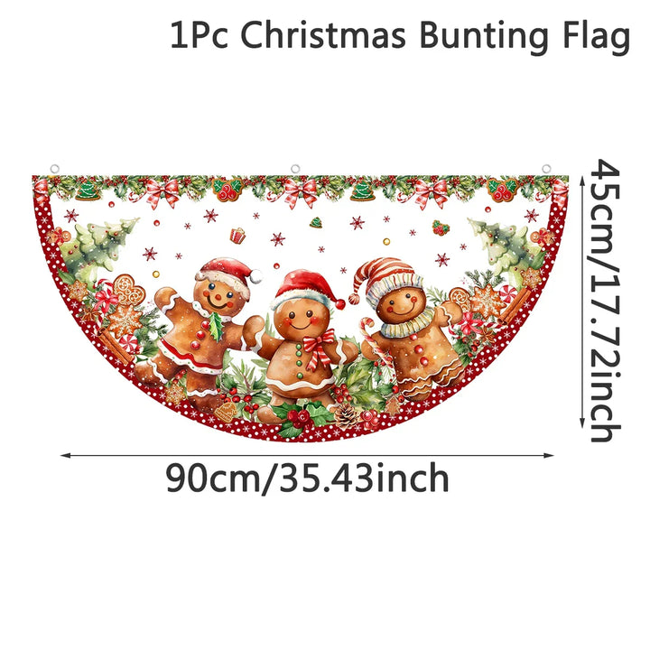 Bannière de Noël Festona en Demi-Cercle | Extérieur & Intérieur | Résistante aux Intempéries & Réutilisable | Noël & Nouvel An 2026