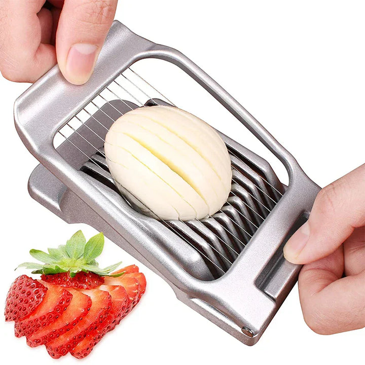 Coupe-Œufs SchnittMeister | Fils de coupe en acier inoxydable | Pour œufs, fromage & champignons | Boîtier en aluminium robuste