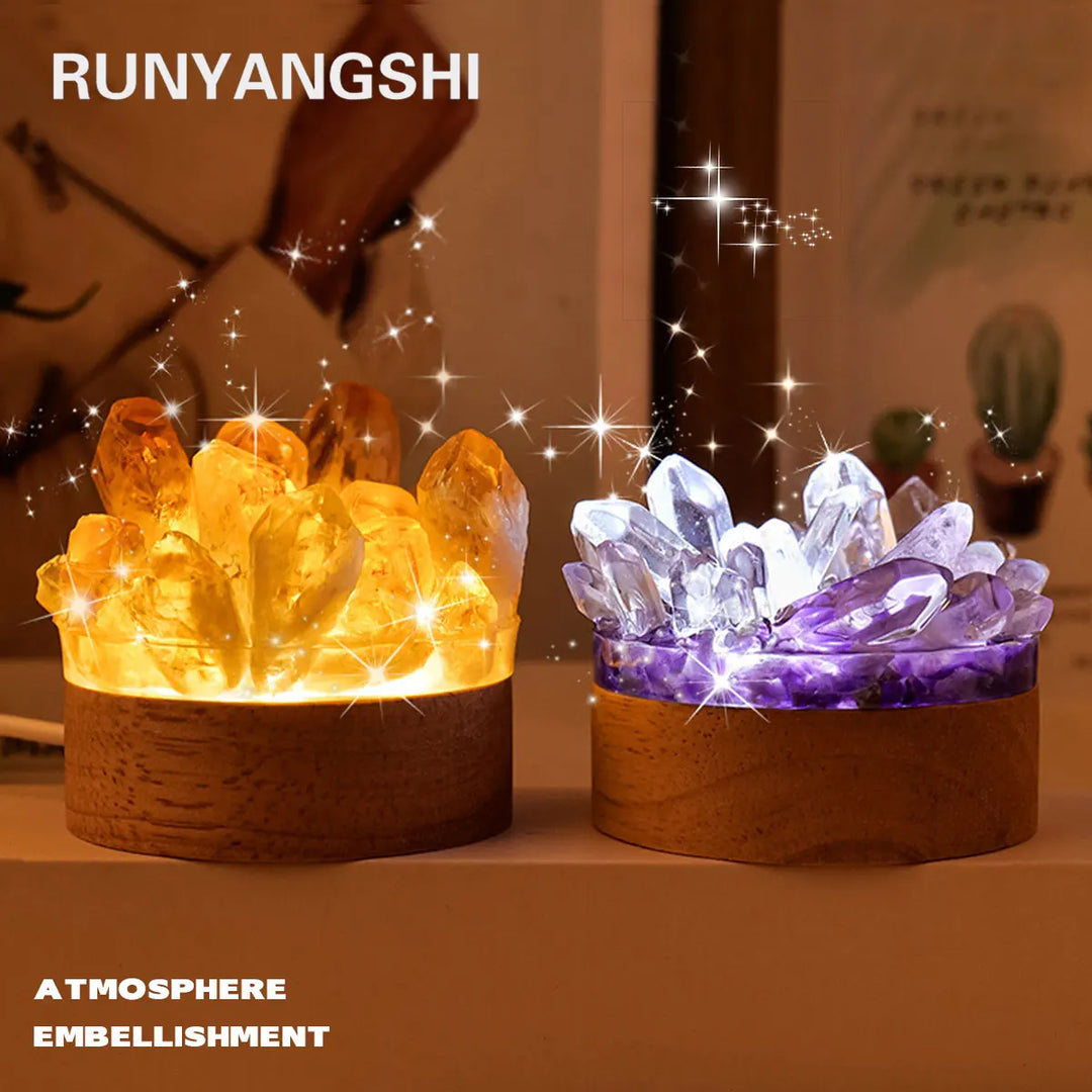 Lampe en cristal de pierre naturelle | Fait main | Décoration Feng Shui & Bien-être | 150–200 g