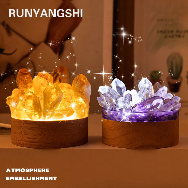 Lampe en cristal de pierre naturelle | Fait main | Décoration Feng Shui & Bien-être | 150–200 g