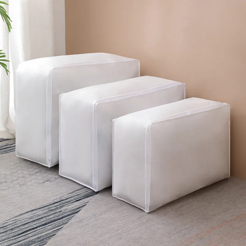 Sac de rangement Stowella | Avec couvercle zippé | Boîte à vêtements et linge de lit pliable | Protection contre la poussière et l'humidité