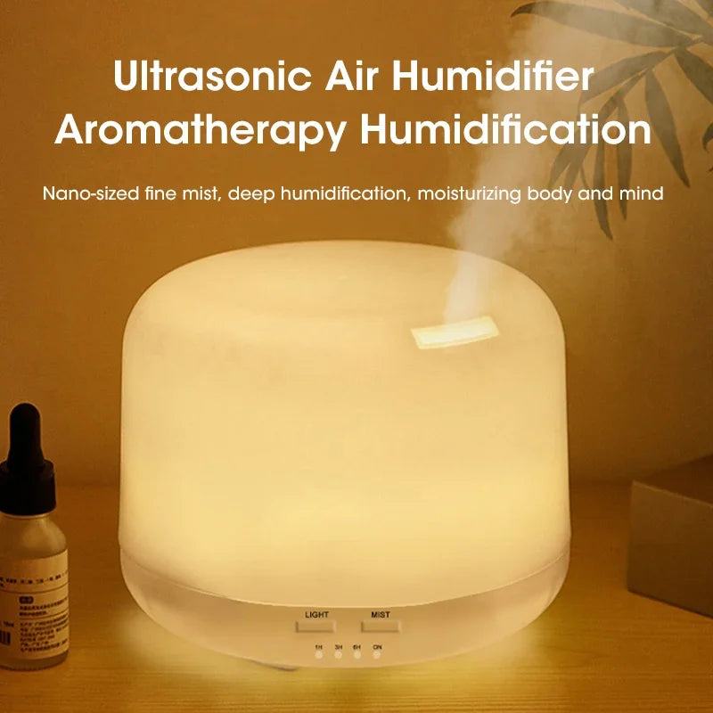 Diffuseur d'arômes Lunora | 500 ml | Humidificateur à ultrasons | Veilleuse LED | Fonctionnement USB