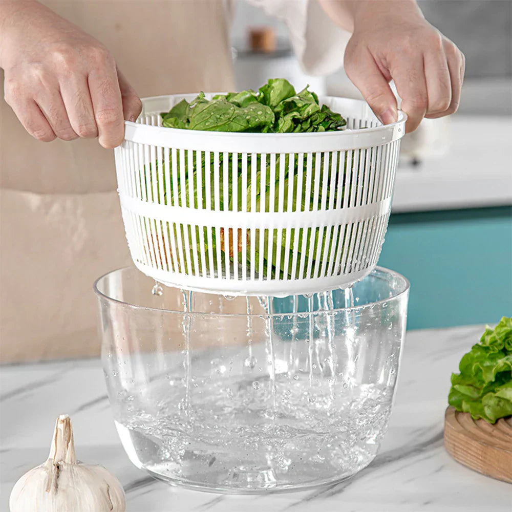 SpinFresh Essoreuse à salade 3L avec couvercle | Utilisation d'une seule main & Base antidérapante | Laveuse & sécheuse à salade pour légumes & fruits | Sans BPA & Pratique