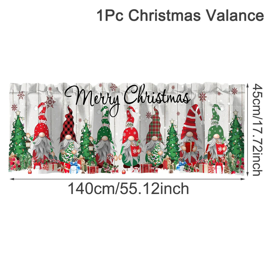 Rideaux courts de Noël NoëlHome | Décoration festive pour fenêtres | 100 % Polyester | Pour cuisine et salle de bain | Collection de Noël 2025