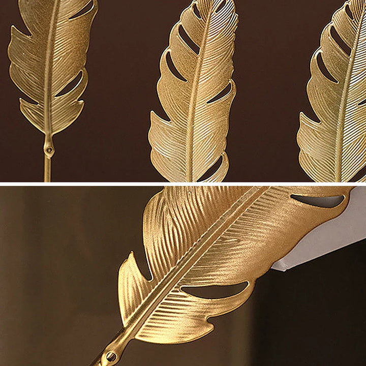 Figurine décorative Ginkgo Elegance | Sculpture de feuille dorée en métal | Décoration pour la maison et le bureau