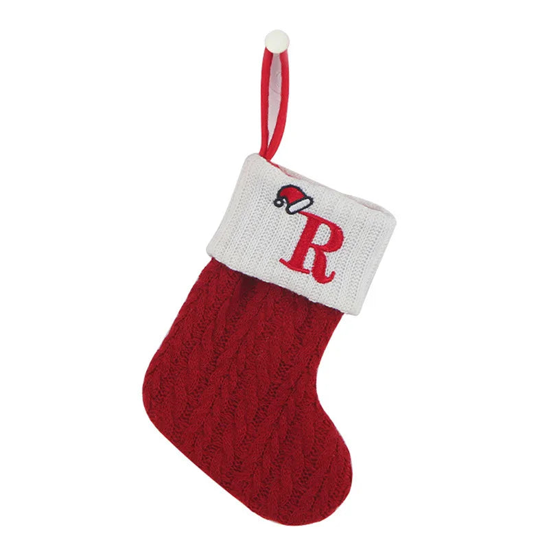 Chaussette de Noël SnowKnit | Tricotée avec un motif de flocons de neige | Décoration de Noël & idée cadeau | 25×15 cm