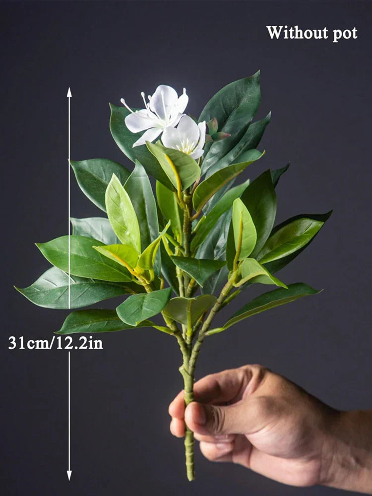 TropiLeaf Azalée Branche d'Azalée & Figuier artificiel | 21–40 cm | Feuilles & Fleurs Tropicales | Décoration pour Maison, Bureau & Jardin