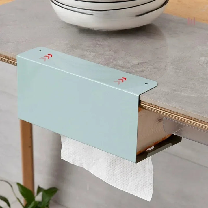 Support de rouleau de cuisine IronEase | Support de serviette en papier sous meuble en fer | Support multifonctionnel pour armoire, mur et table