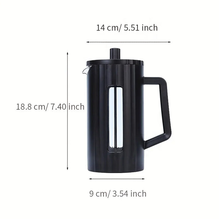 BrewVista | Presse Française à Café | 600 ml | Verre Borosilicate & Filtre en Acier Inoxydable | Pour la Maison & en Plein Air