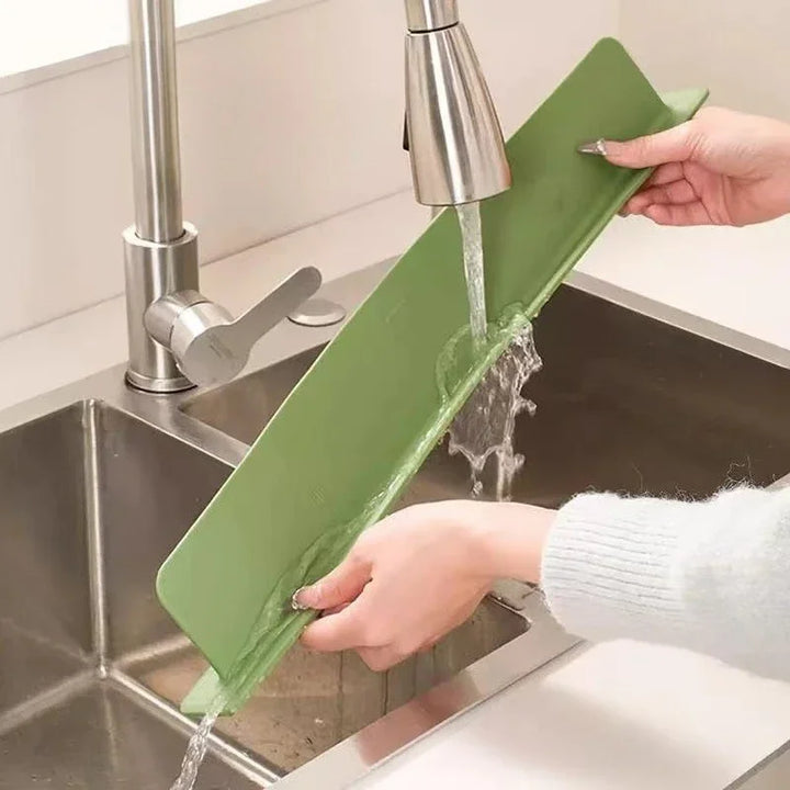Ensemble de 2 protections anti-éclaboussures pour évier SplashBlock en silicone | Avec ventouse | 35×7 cm | Protection contre les taches d'eau dans la cuisine et la salle de bain