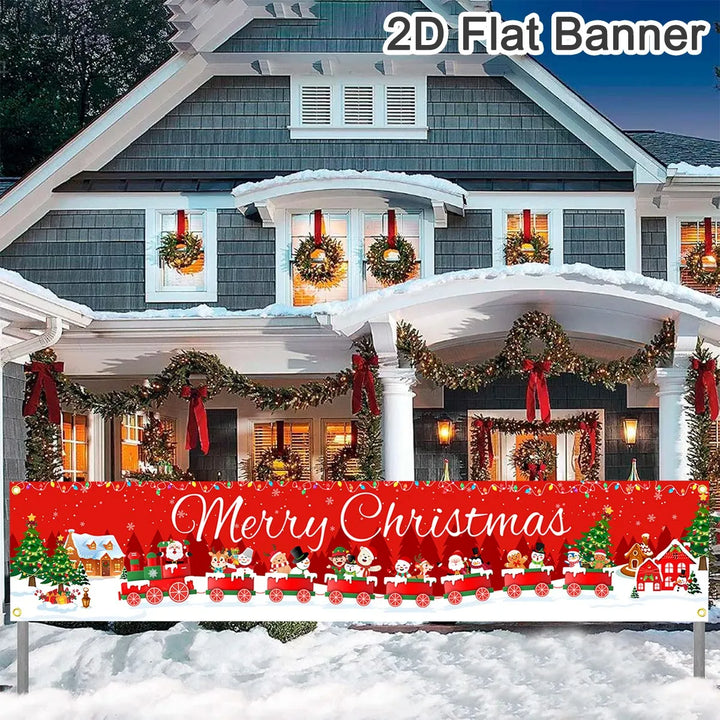 Bannière de Noël FestiJoy | Joyeux Noël & Bonne Année 2025/2026 | Décoration intérieure & extérieure | Résistante aux intempéries & Réutilisable