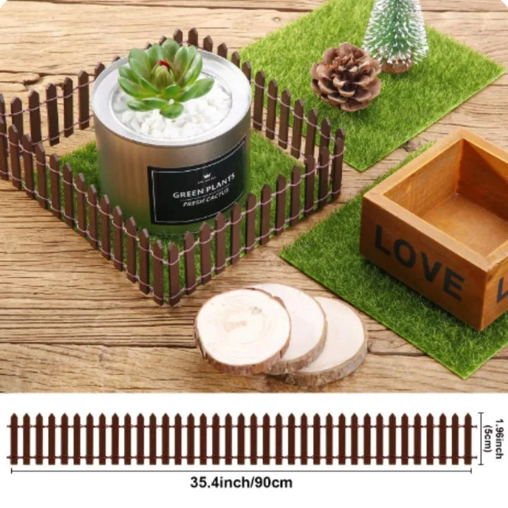 MiniWooda | Mini-Clôture en Bois | 90×5 cm | Décoration DIY pour Jardins de Fées & Maisons de Poupées