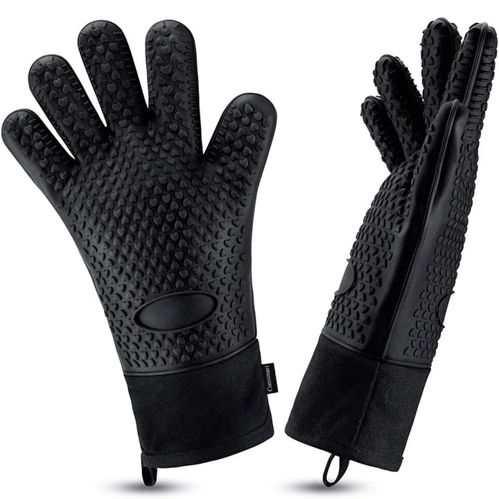 Gants de Grill en Silicone Griptermo | Résistant à la chaleur jusqu'à 260 °C | Antidérapants & Imperméables | Avec doublure en coton