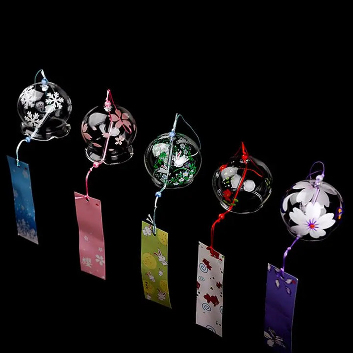 Cloche à vent en verre Hanabira | Style japonais | Son clair & pendentif décoratif | Fait à la main